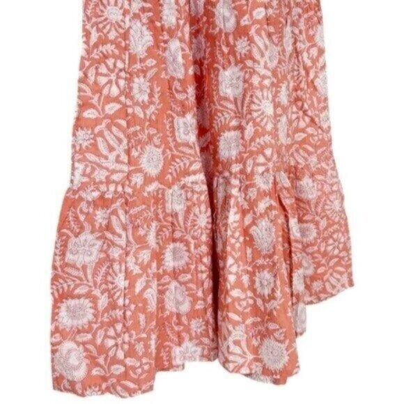 Marea by Liz Joy Olympia Sorbet Floral Print Shell Short Sleeve Kaftan Dress XS - Picture 6 of 12